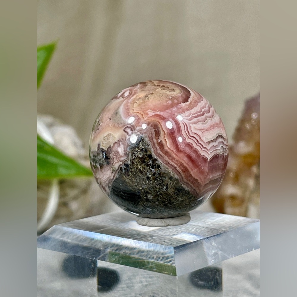 2484 Rare Rhodochrosite Crystal Sphere - Picture 10 of 14